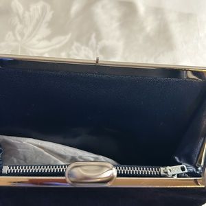 Vintage Blue Suede Clutch